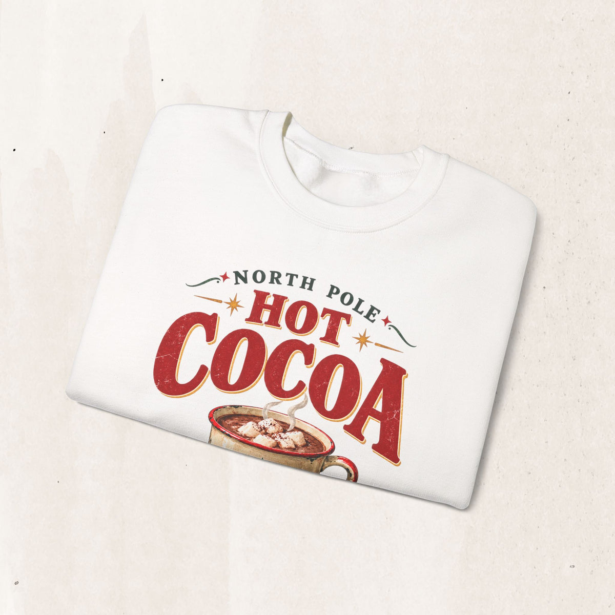 North Pole Hot Cocoa Warm Up Here Christmas sweatshirt