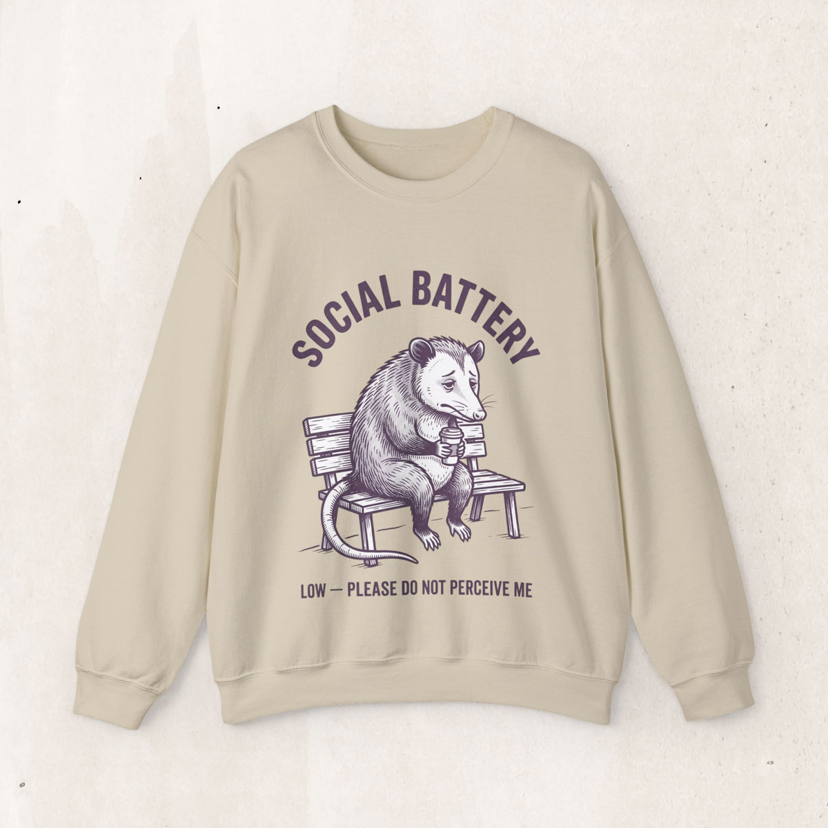 Social Battery Low Graphic Crewneck Sweatshirt