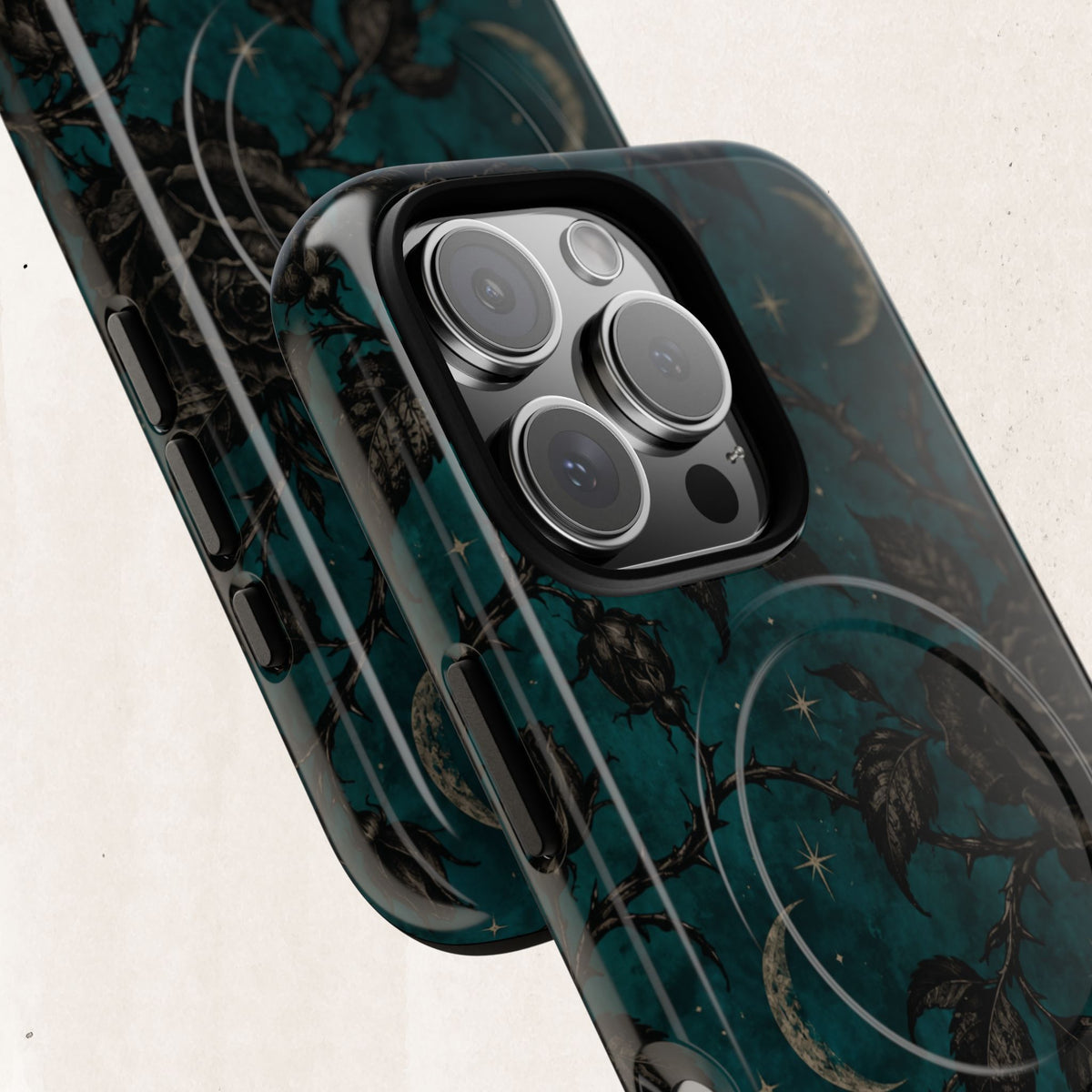 Teal Moon & Black Rose Tough Protective Case