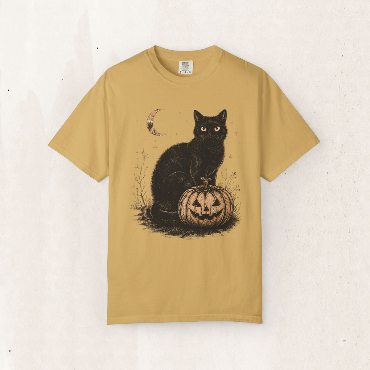 Halloween Black Cat & Pumpkin Tee