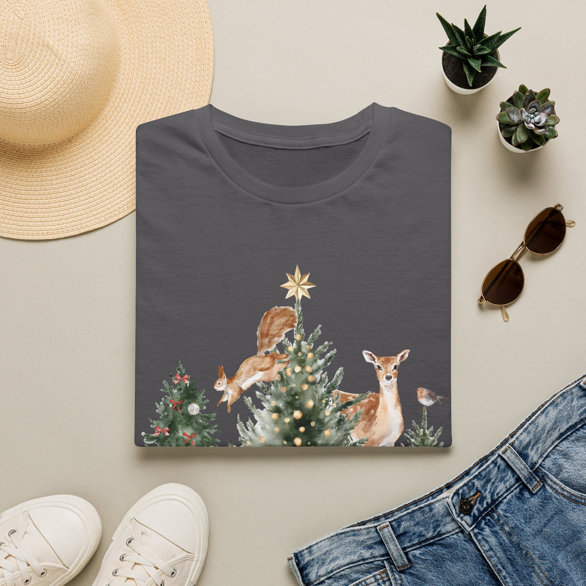 Woodland Deer Christmas Tee