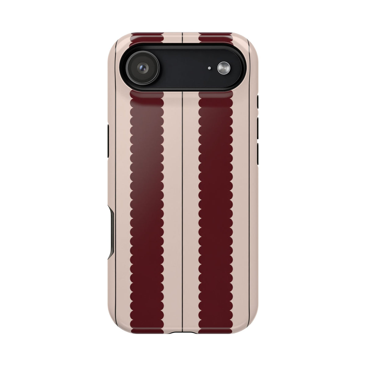 Burgundy Scallop Stripe Magnetic Phone Case, alternate view