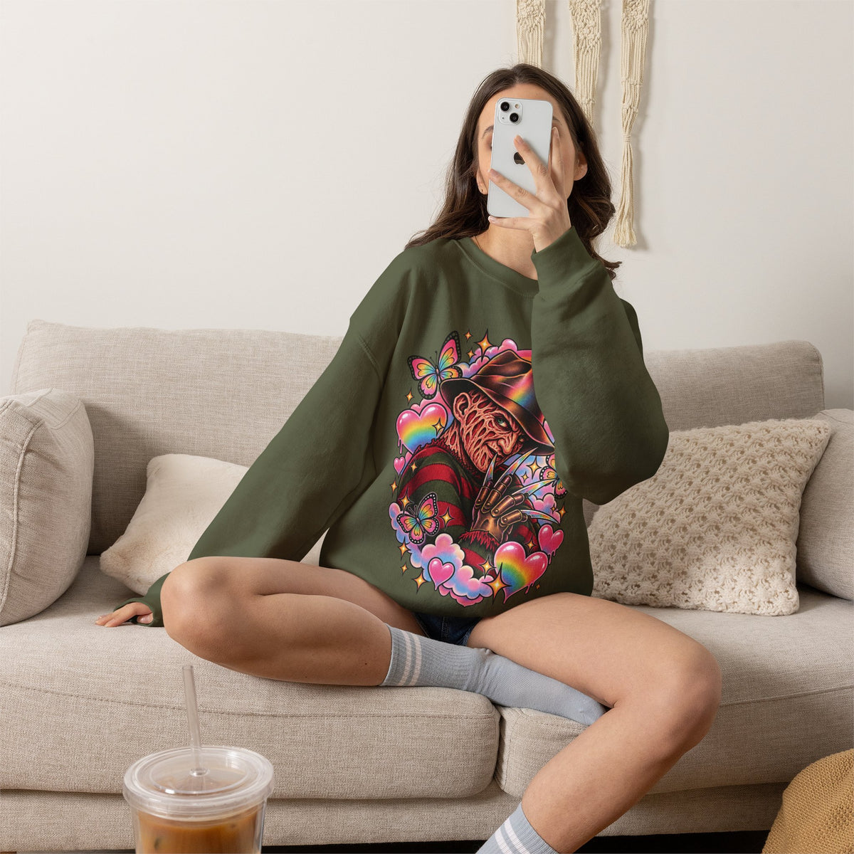 Freddy Krueger Rainbow Crewneck Sweatshirt