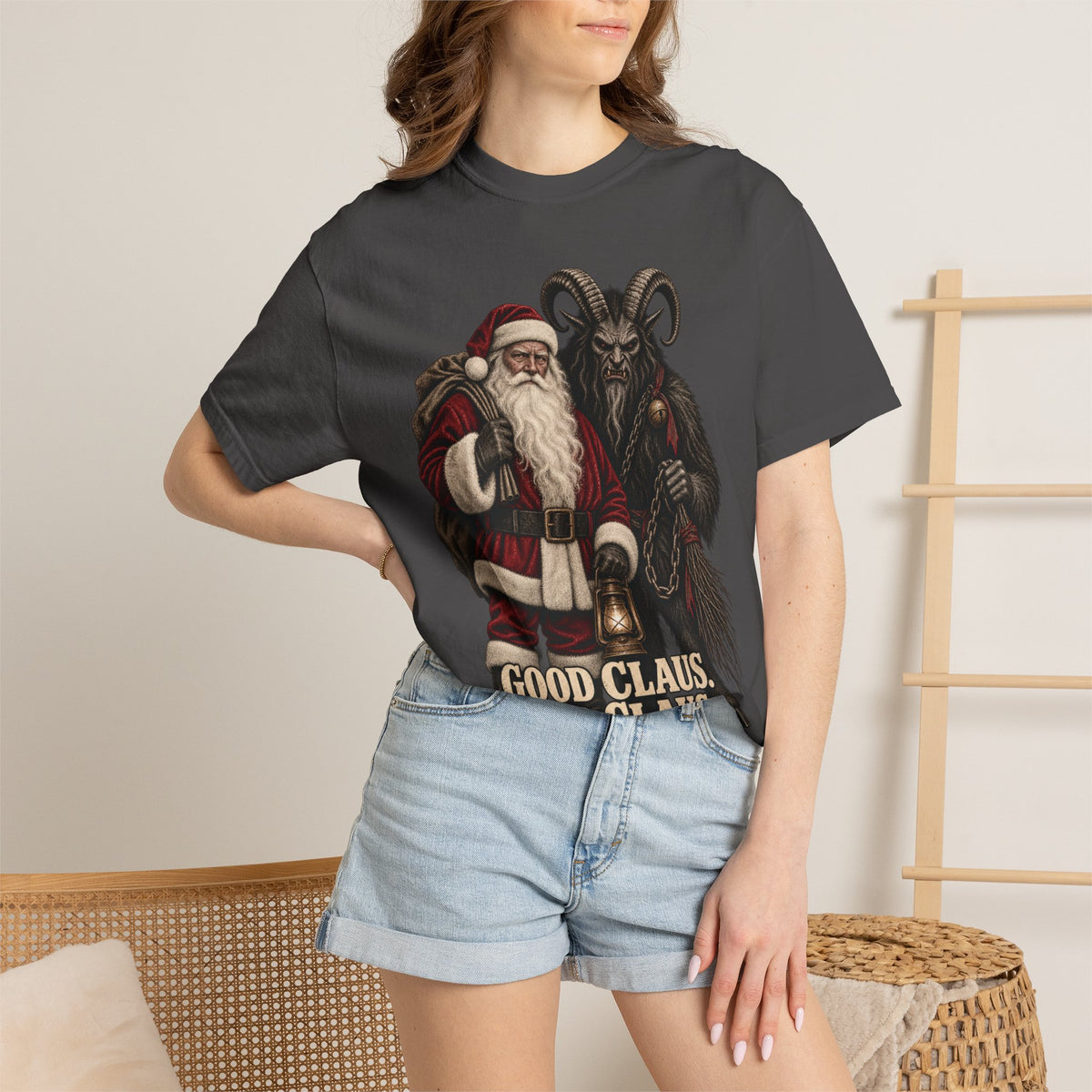 Santa & Krampus Christmas Graphic Tee