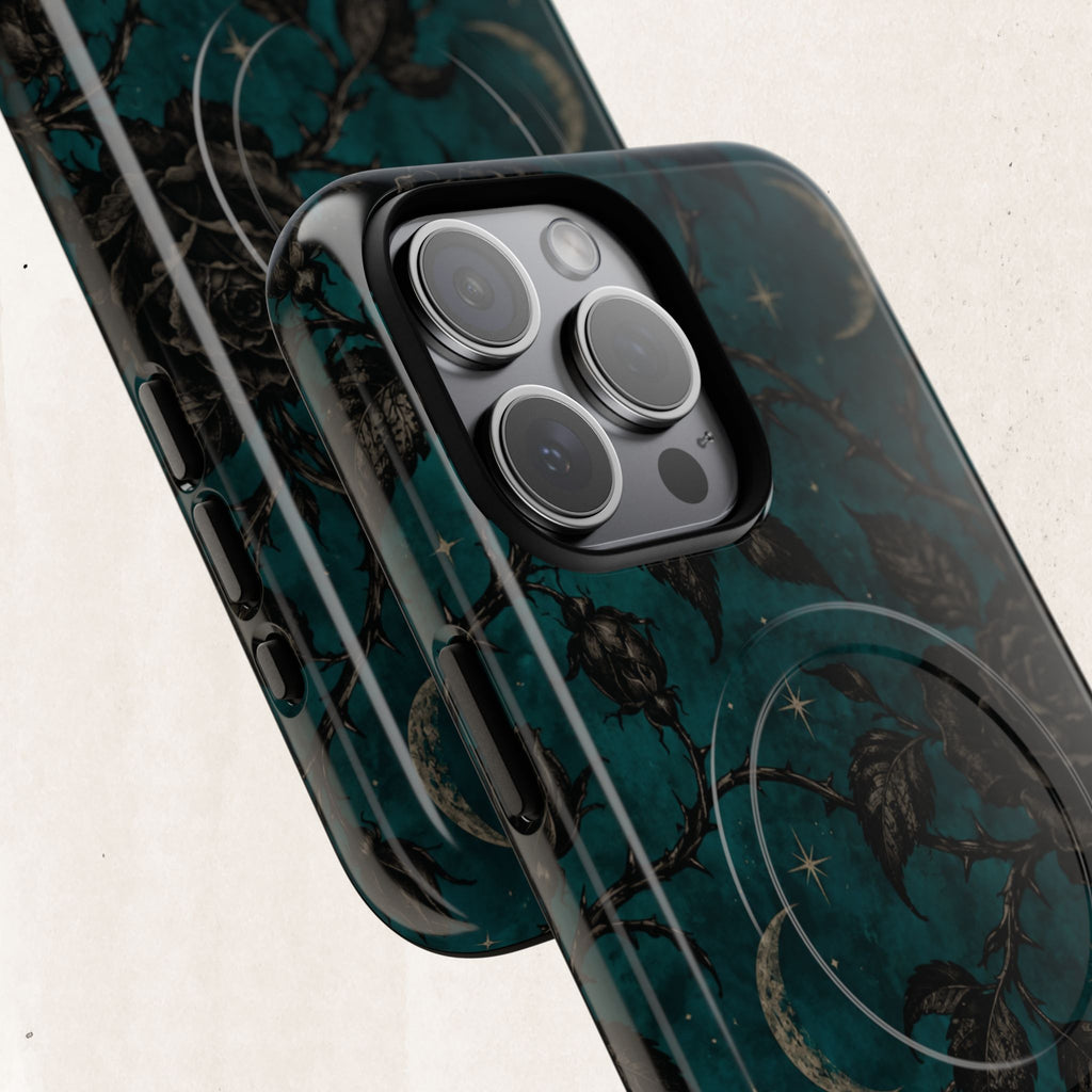 Teal Moon & Black Rose Tough Protective Case