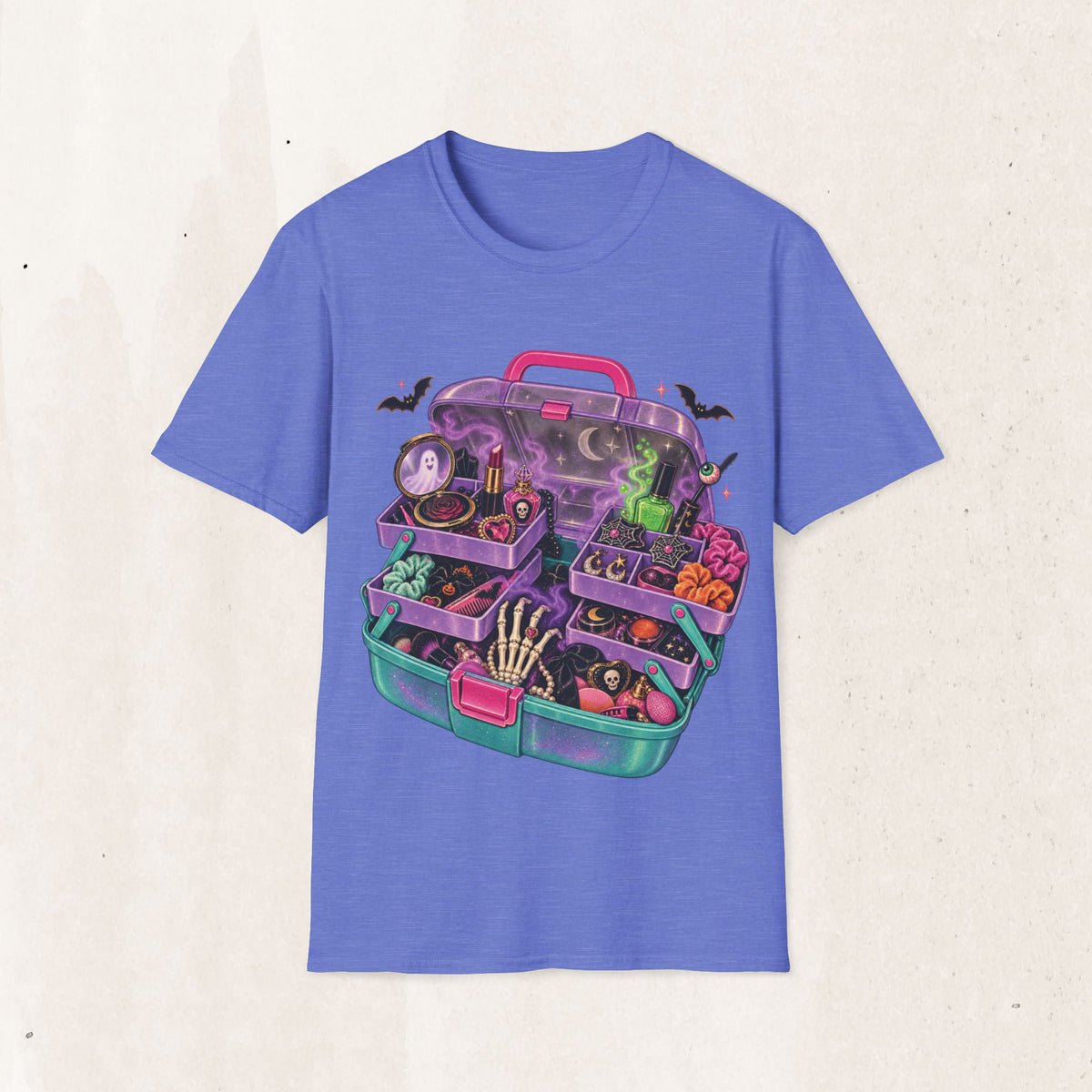 Witchy Makeup Case T‑Shirt — Spooky CABOODLE Kit Graphic Tee