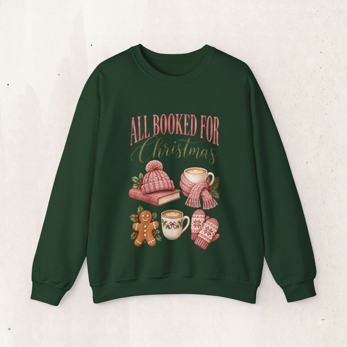 All Booked for Christmas Sweatshirt, Cozy Holiday Crewneck
