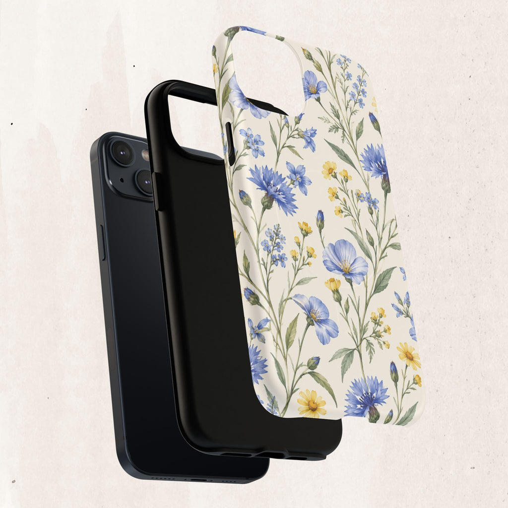 Floral Blue Cornflower  Magnetic Phone Case