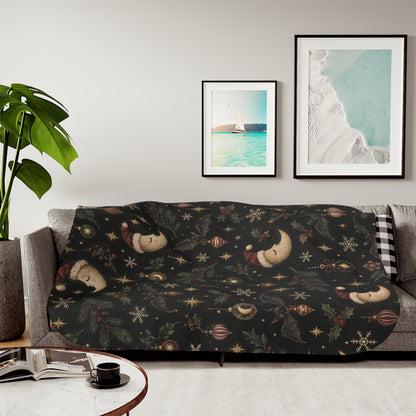 Celestial Christmas Night Sherpa Blanket