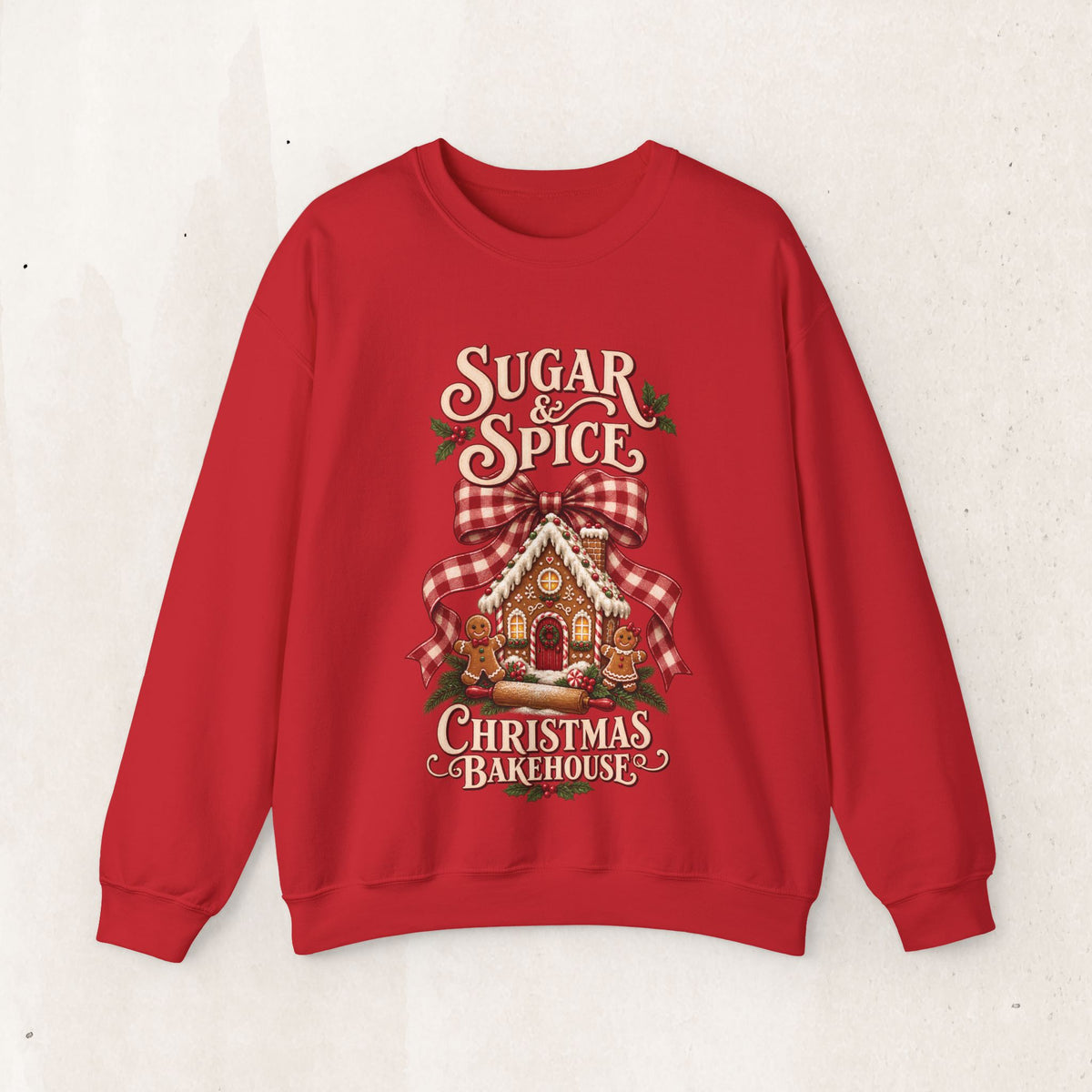 Sugar & Spice Christmas Sweatshirt — Gingerbread House Holiday Crewneck