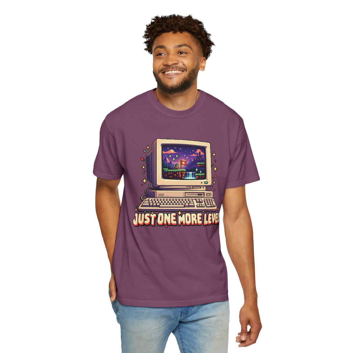 Retro Computer 'Just One More Level' Gaming Tee