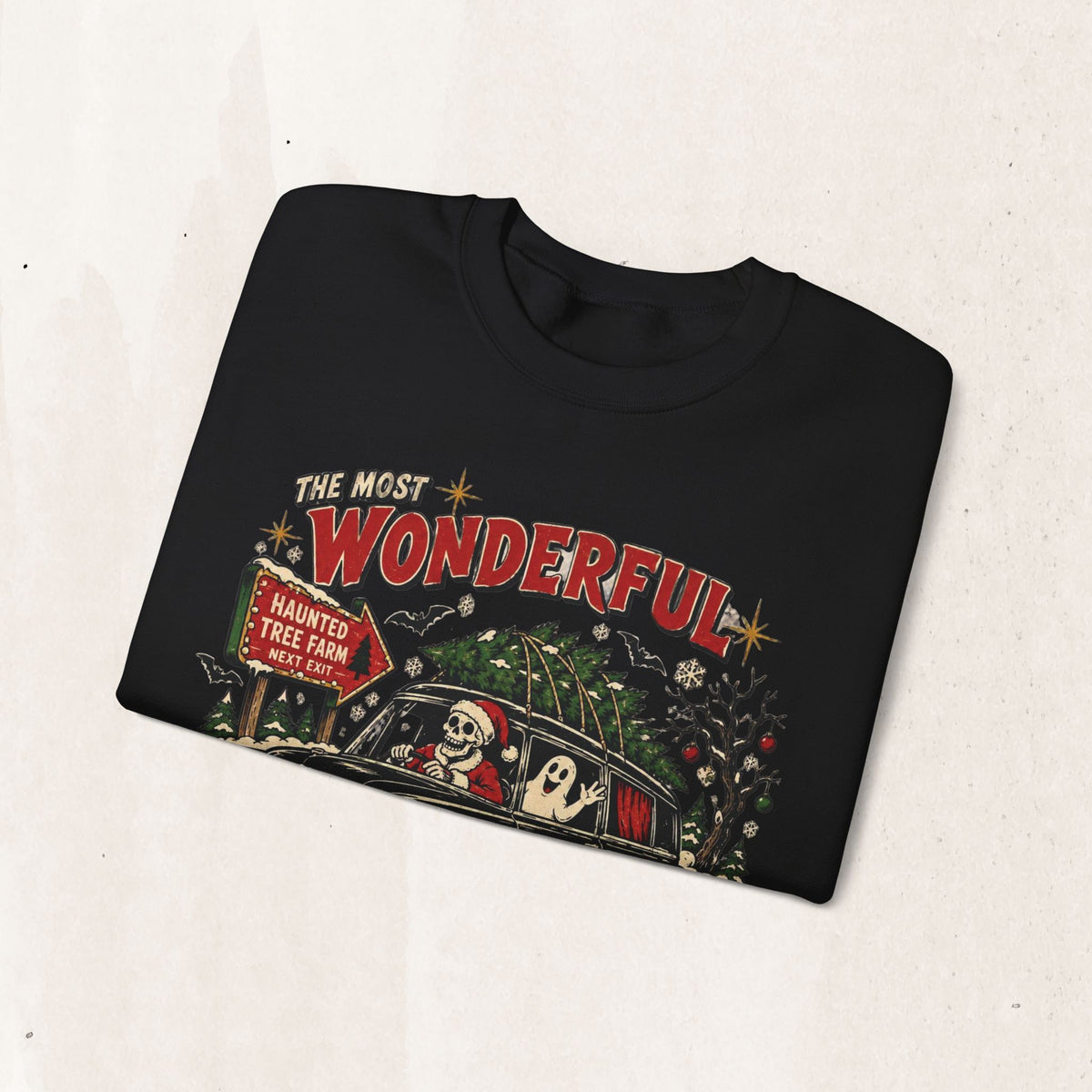 The Most Wonderful Time of the Year Sweatshirt, Vintage Christmas Car Crewneck