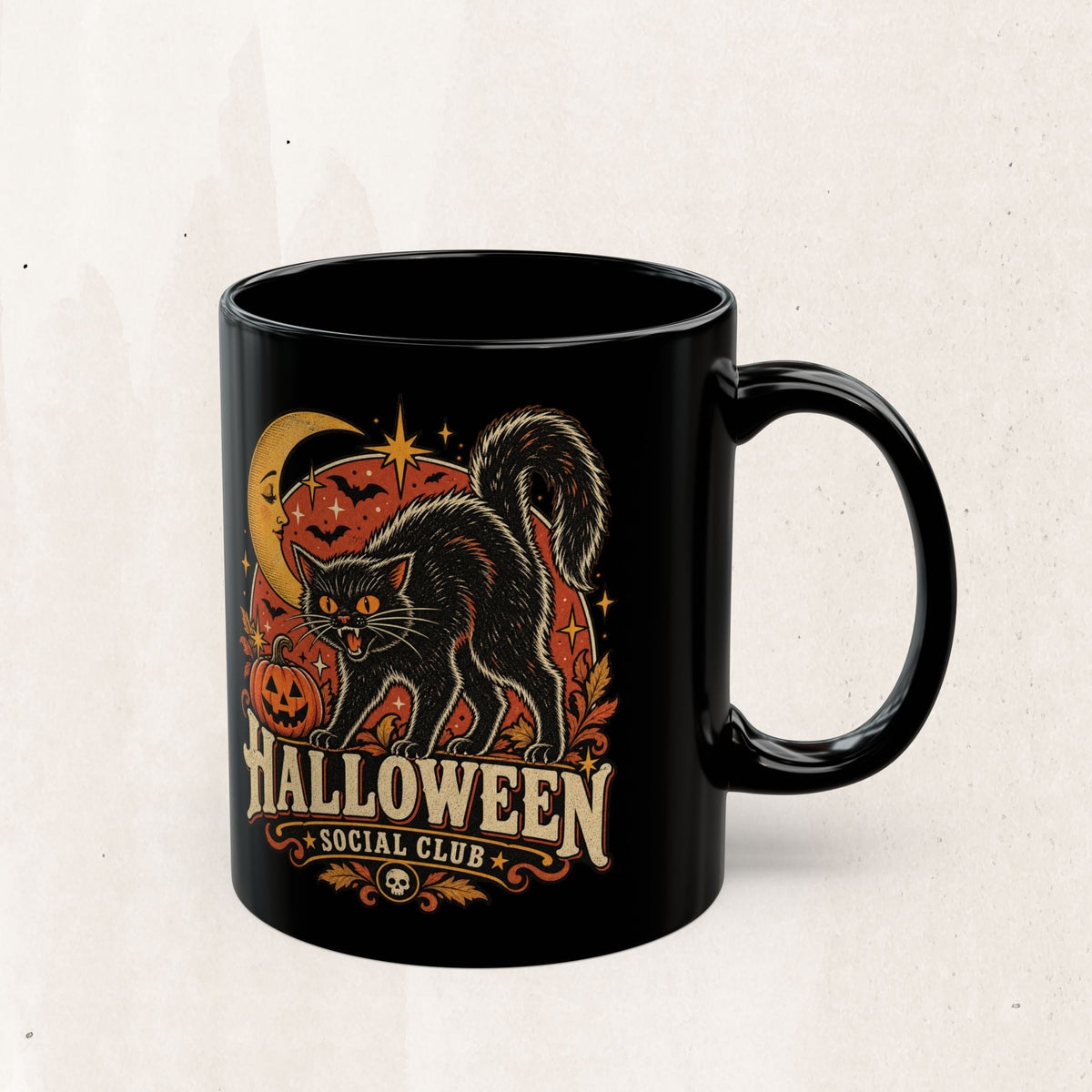 Halloween Social Club Black Mug