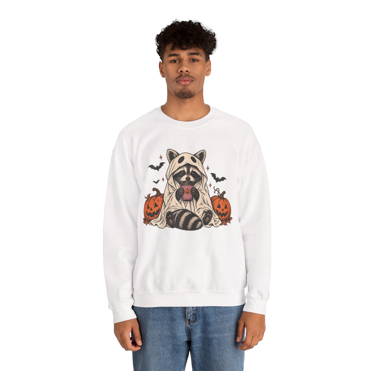 Halloween Raccoon Crewneck Sweatshirt