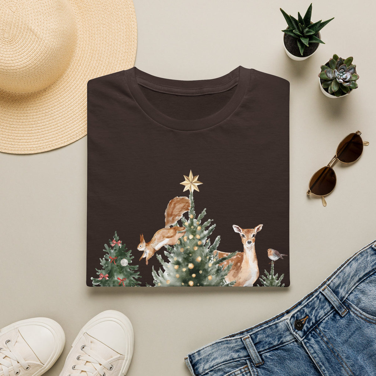 Woodland Deer Christmas Tee