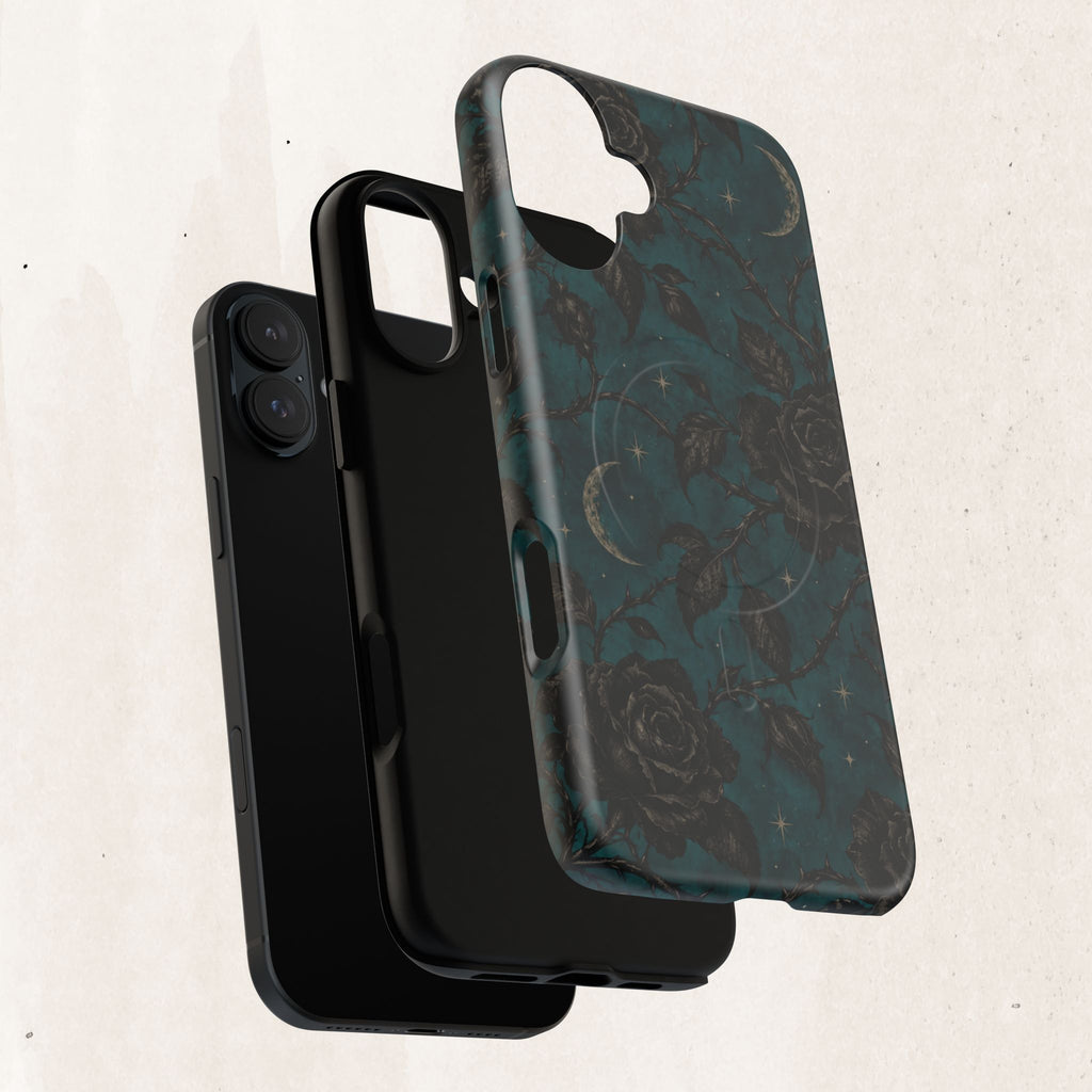 Teal Moon & Black Rose Tough Protective Case
