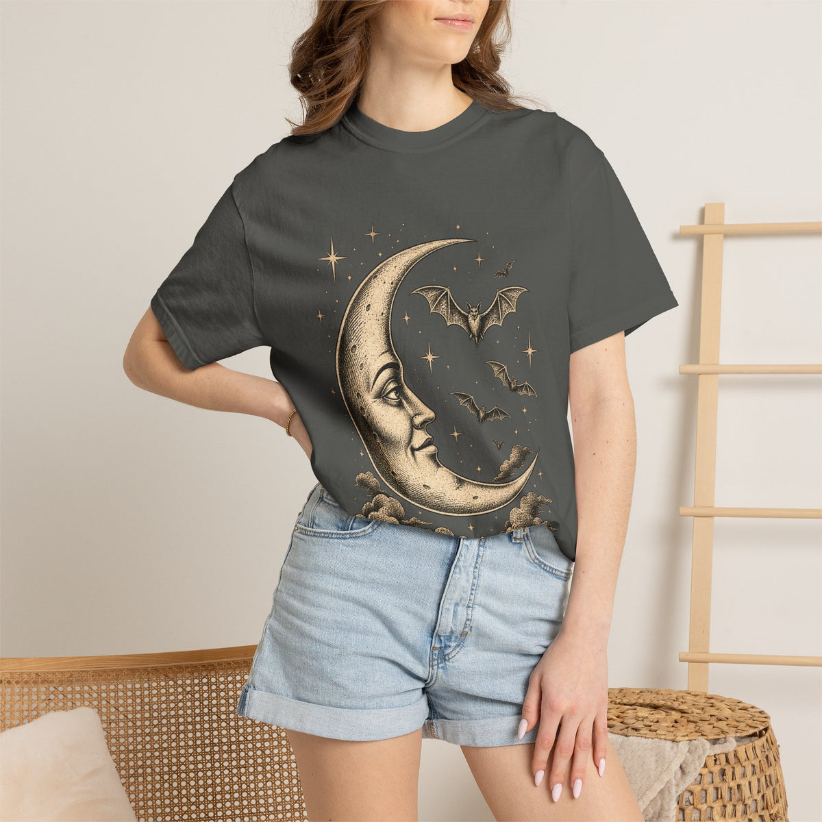Crescent Moon & Bats Tee