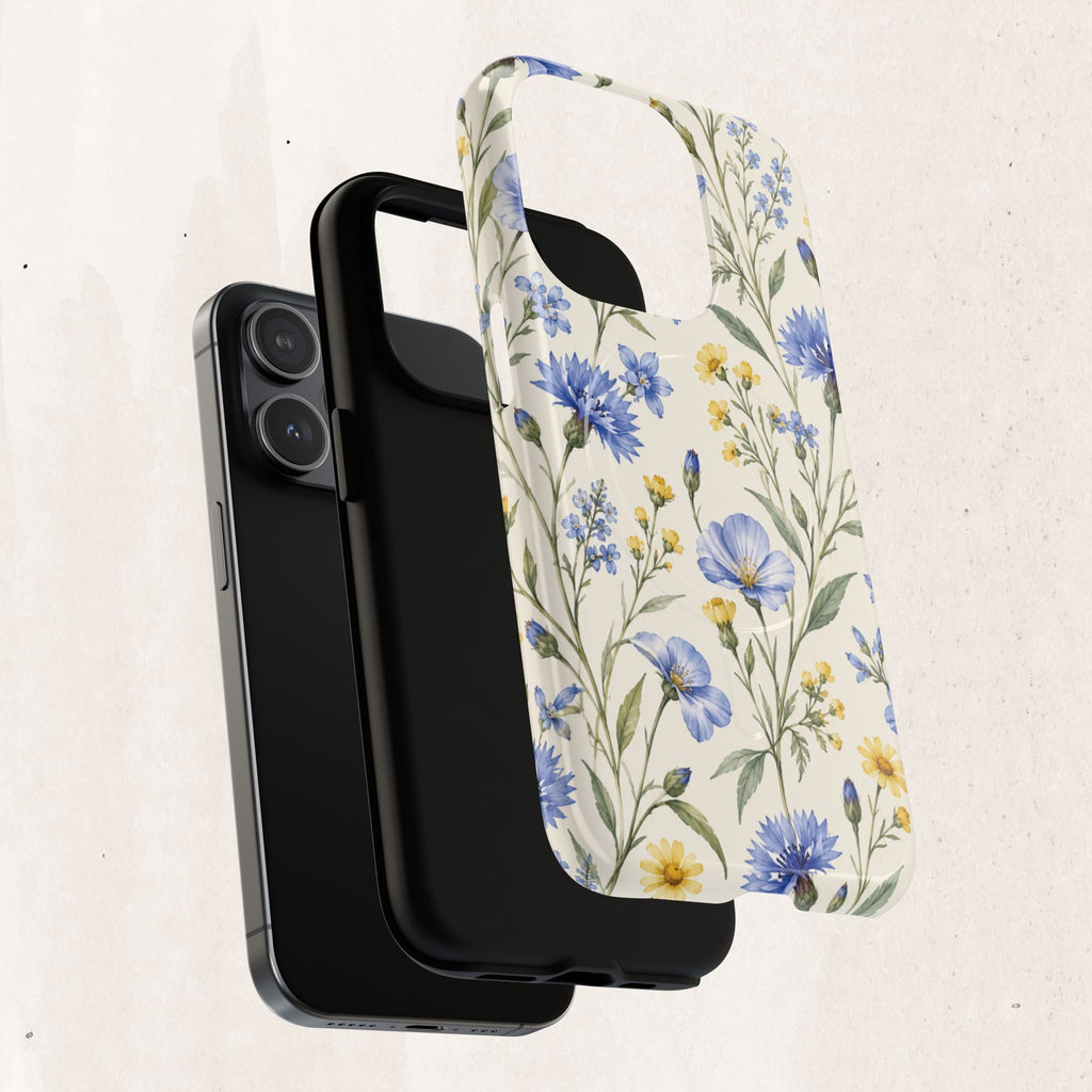 Floral Blue Cornflower  Magnetic Phone Case