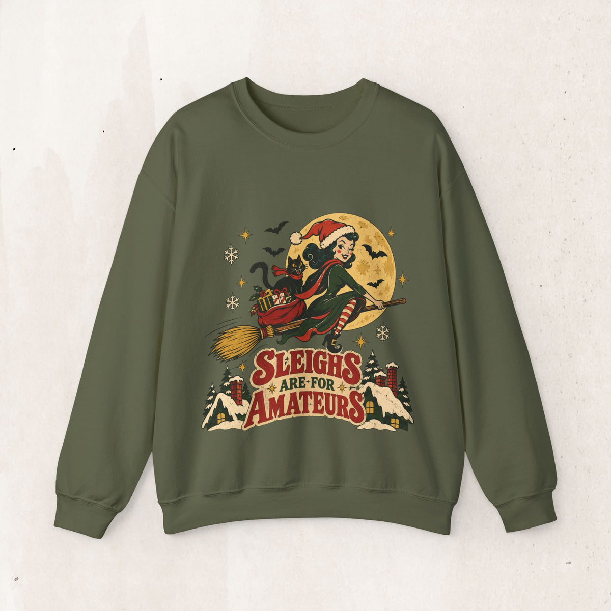 Sleighs Are for Amateurs Christmas Sweatshirt, Funny Christmas Crewneck
