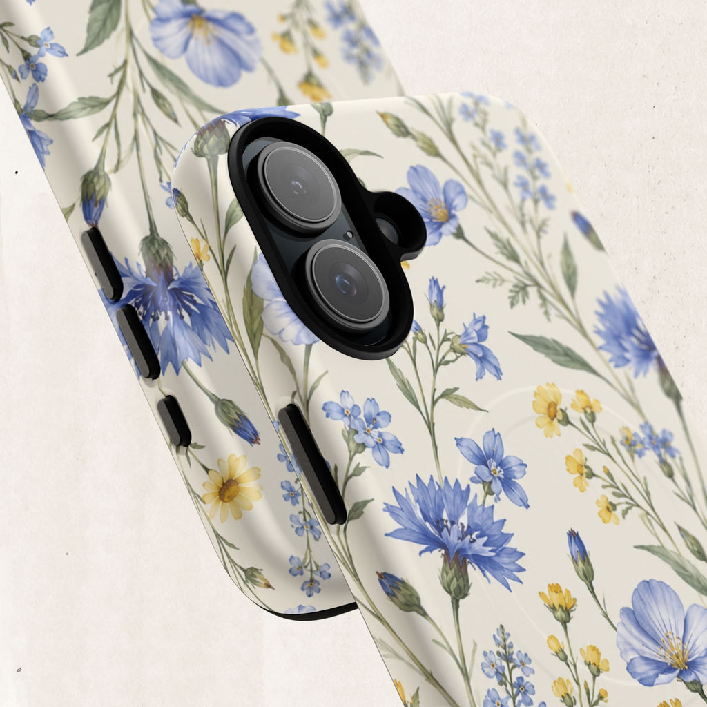 Floral Blue Cornflower  Magnetic Phone Case