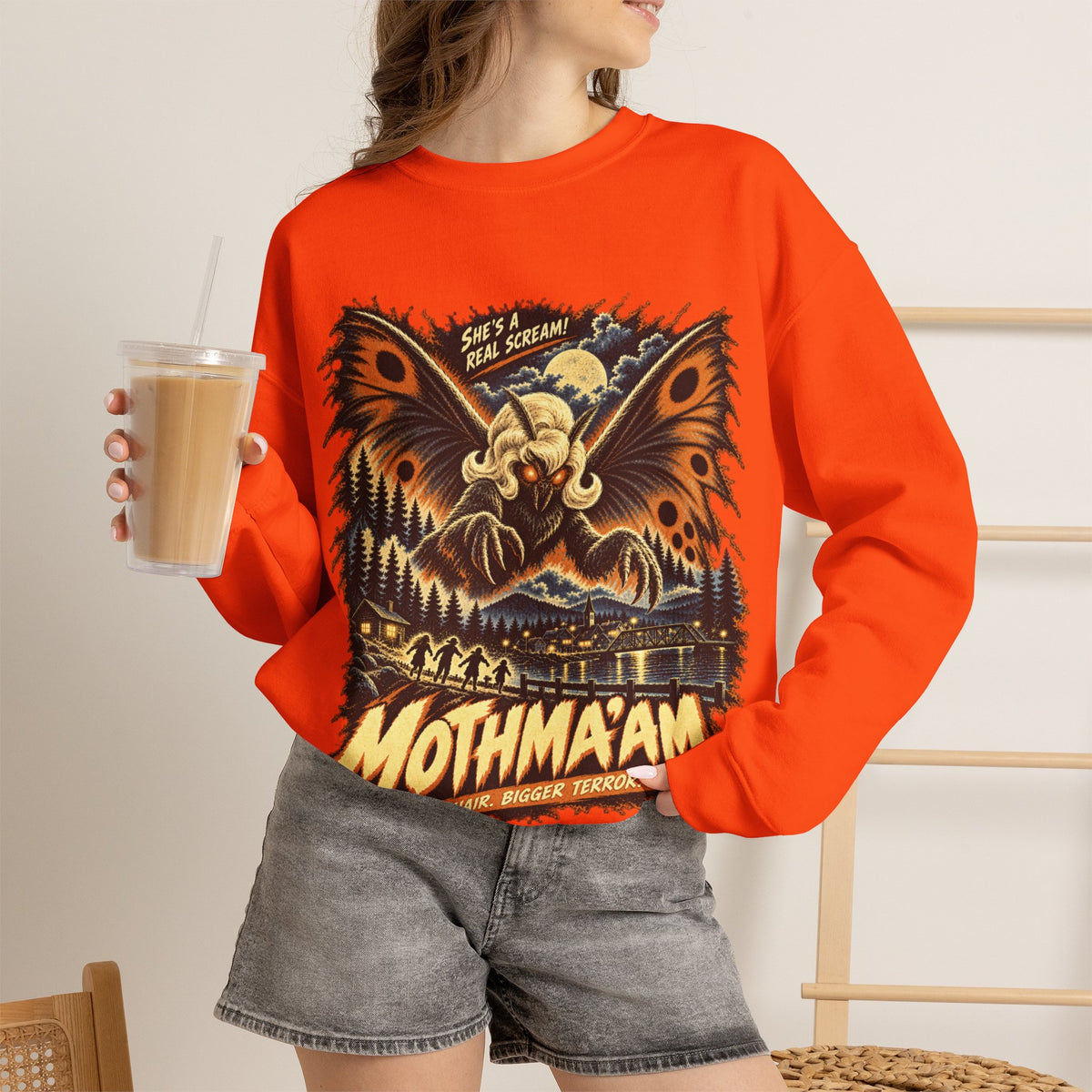 Mothmaam Retro Monster Crewneck Sweatshirt