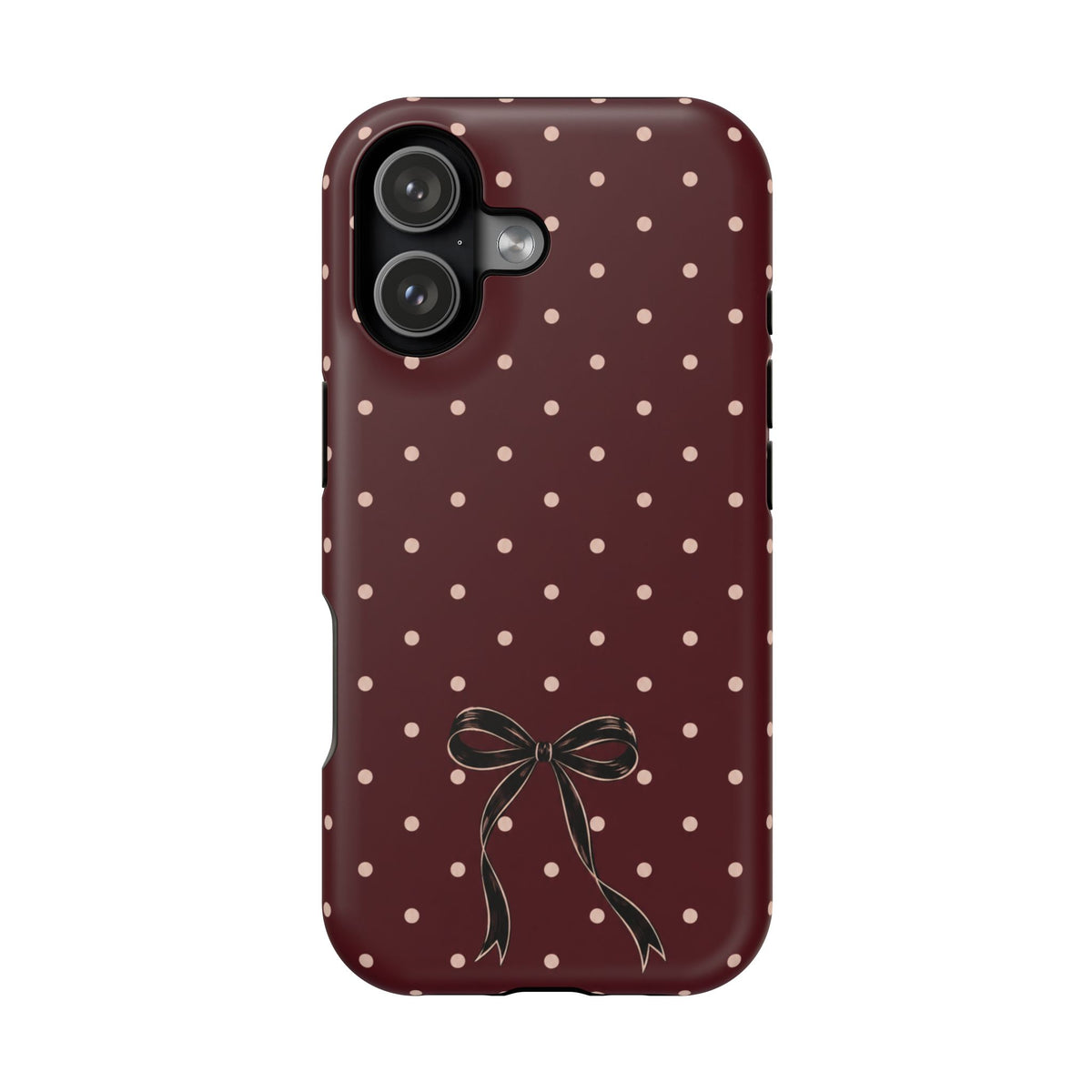 Burgundy Polka Dot Magnetic Phone Case, alternate view
