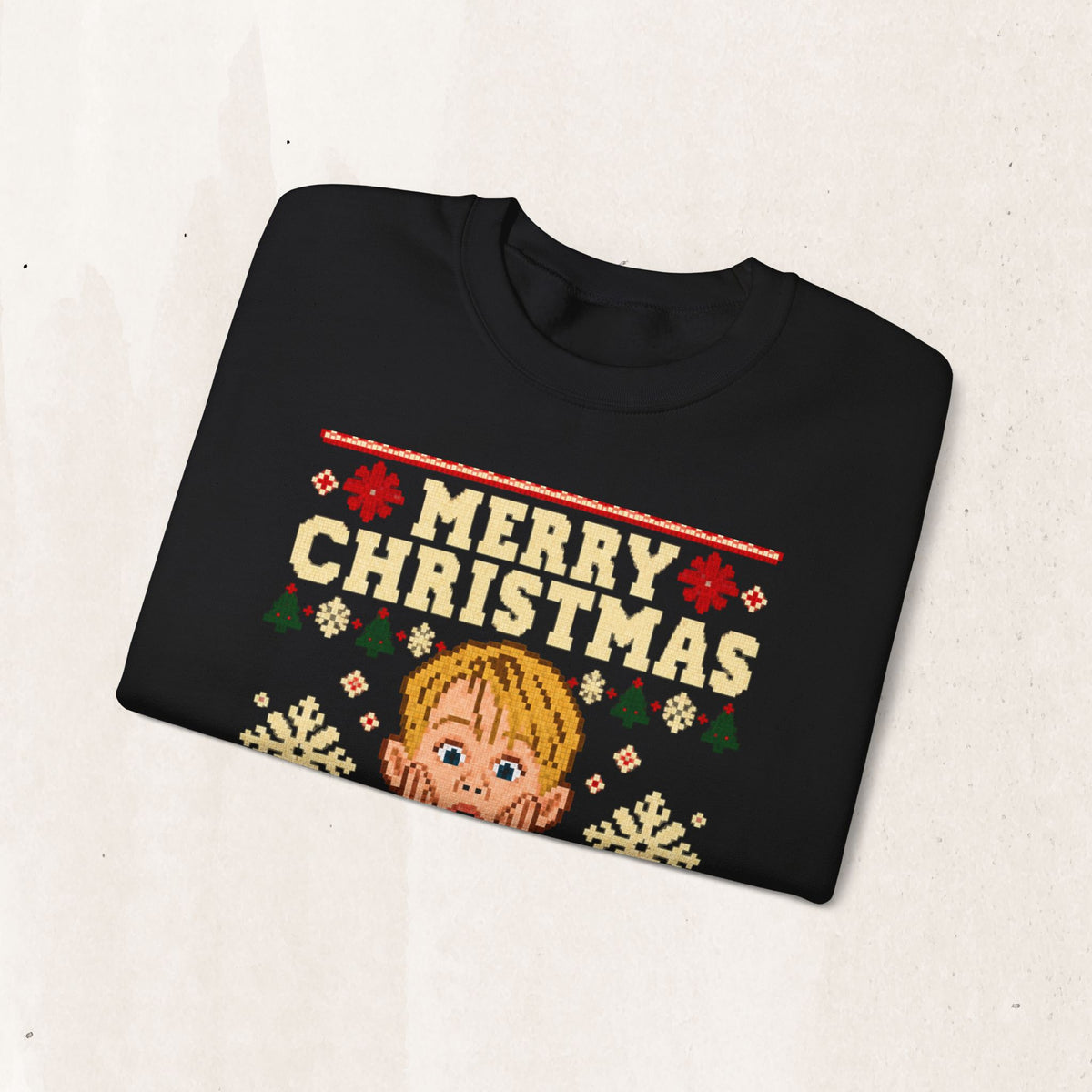 Merry Christmas Ya Filthy Animal Sweatshirt in Red, alternate view