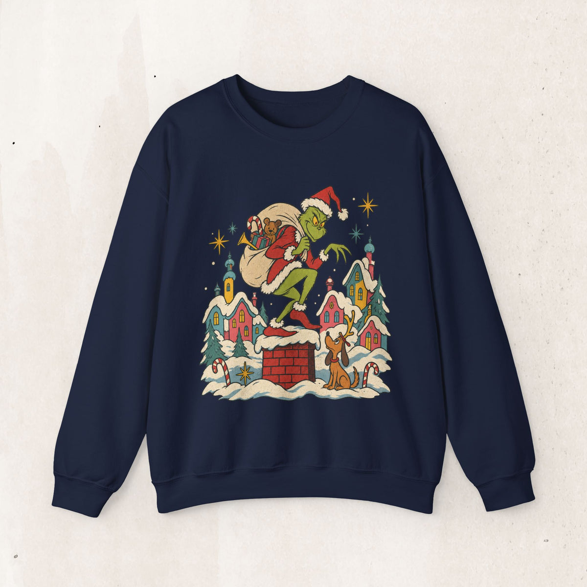 Grinch Santa Heist Crewneck Sweatshirt