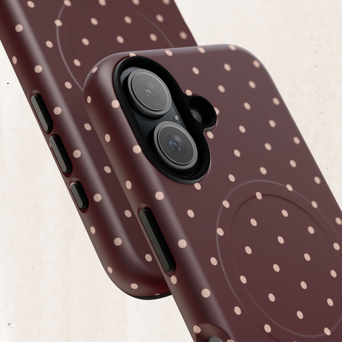 Burgundy Polka Dot Magnetic Phone Case Printify