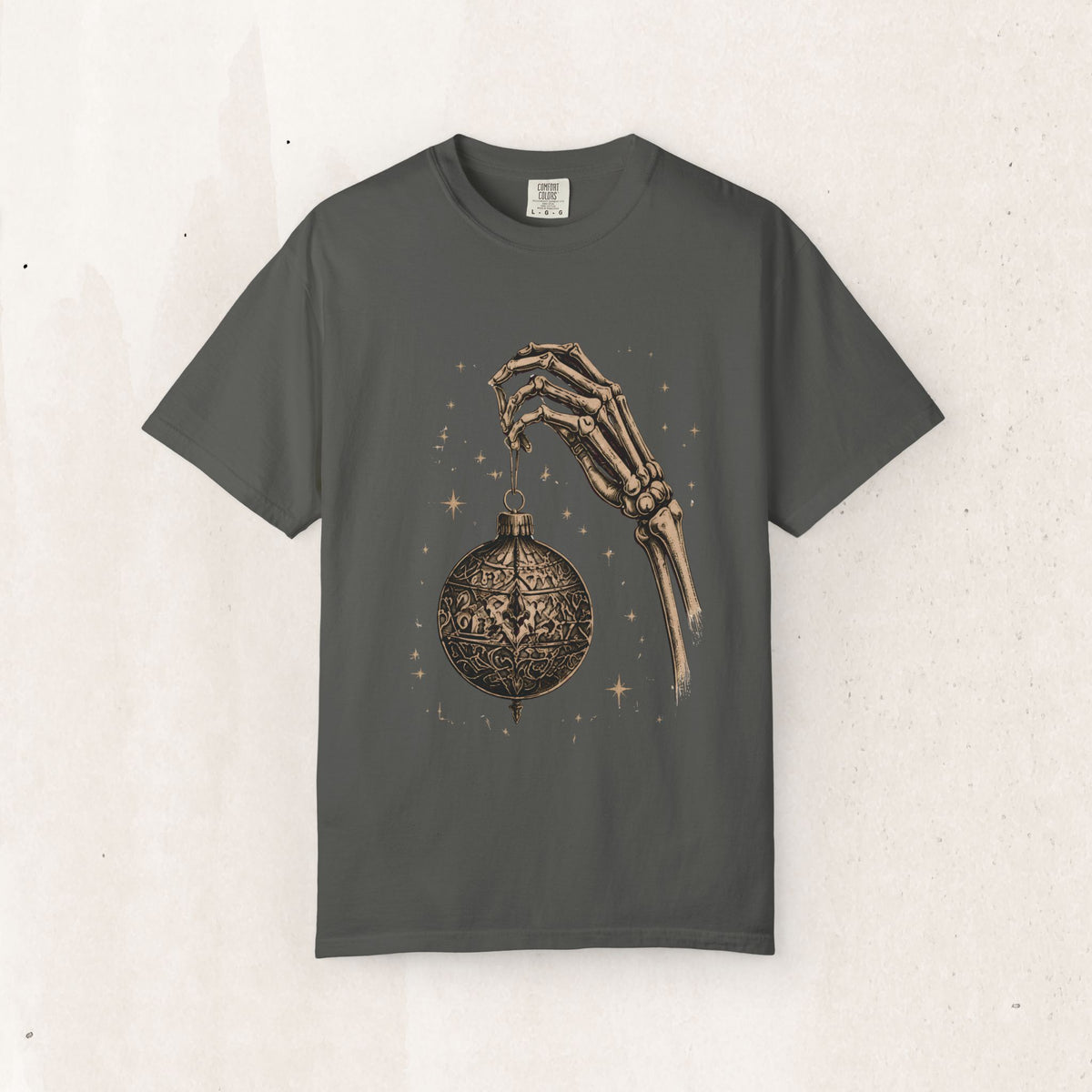 Skeleton Hand Holding Ornament Tee Printify