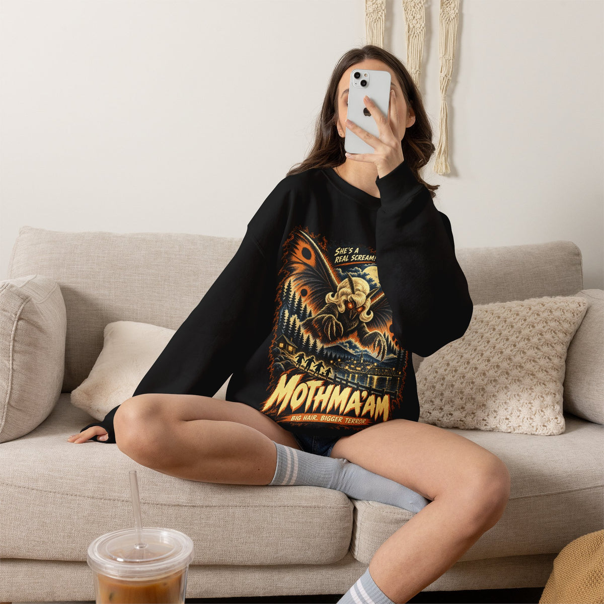 Mothmaam Retro Monster Crewneck Sweatshirt