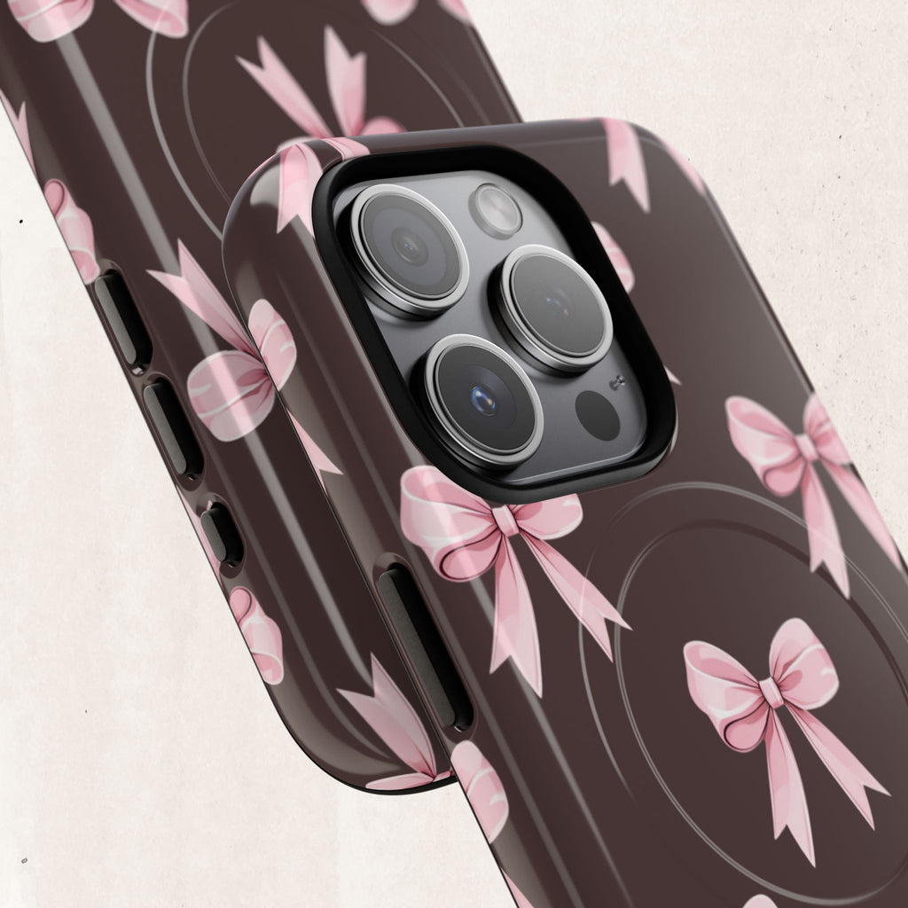 Pink Ribbon Bow Tough Magnetic Phone Case