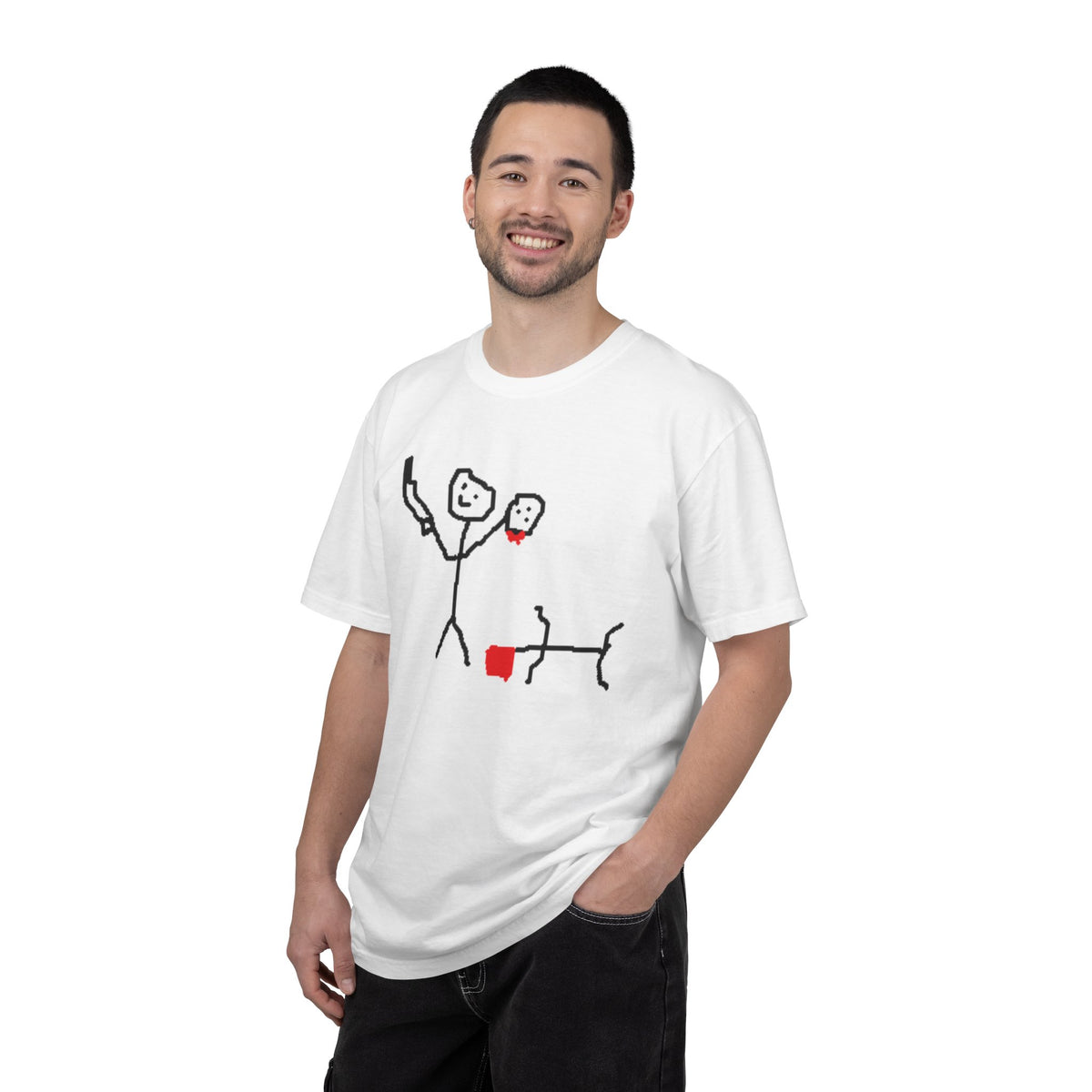 Stick Figure Murder dark humor t-shirt