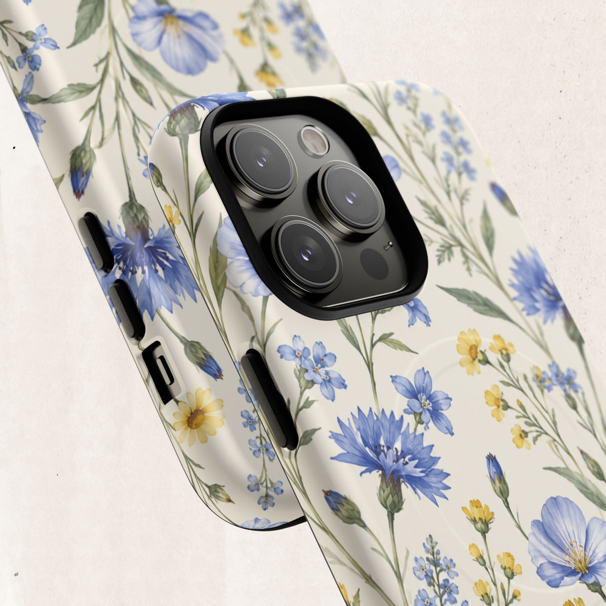 Floral Blue Cornflower  Magnetic Phone Case