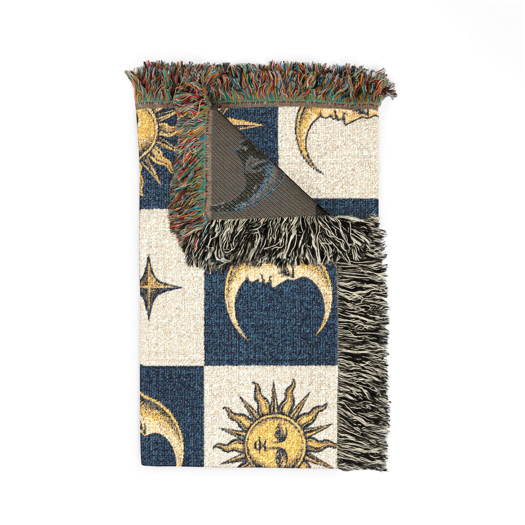 Celestial Sun & Moon Woven Blanket Printify