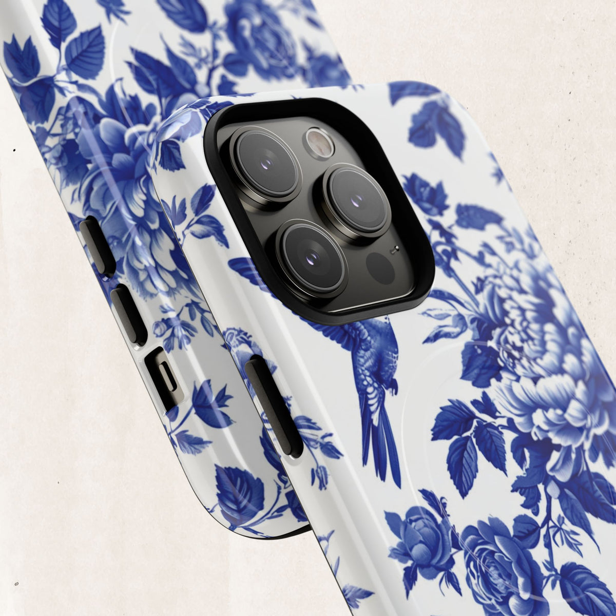 Blue Floral Bird Tough Magnetic Phone Case