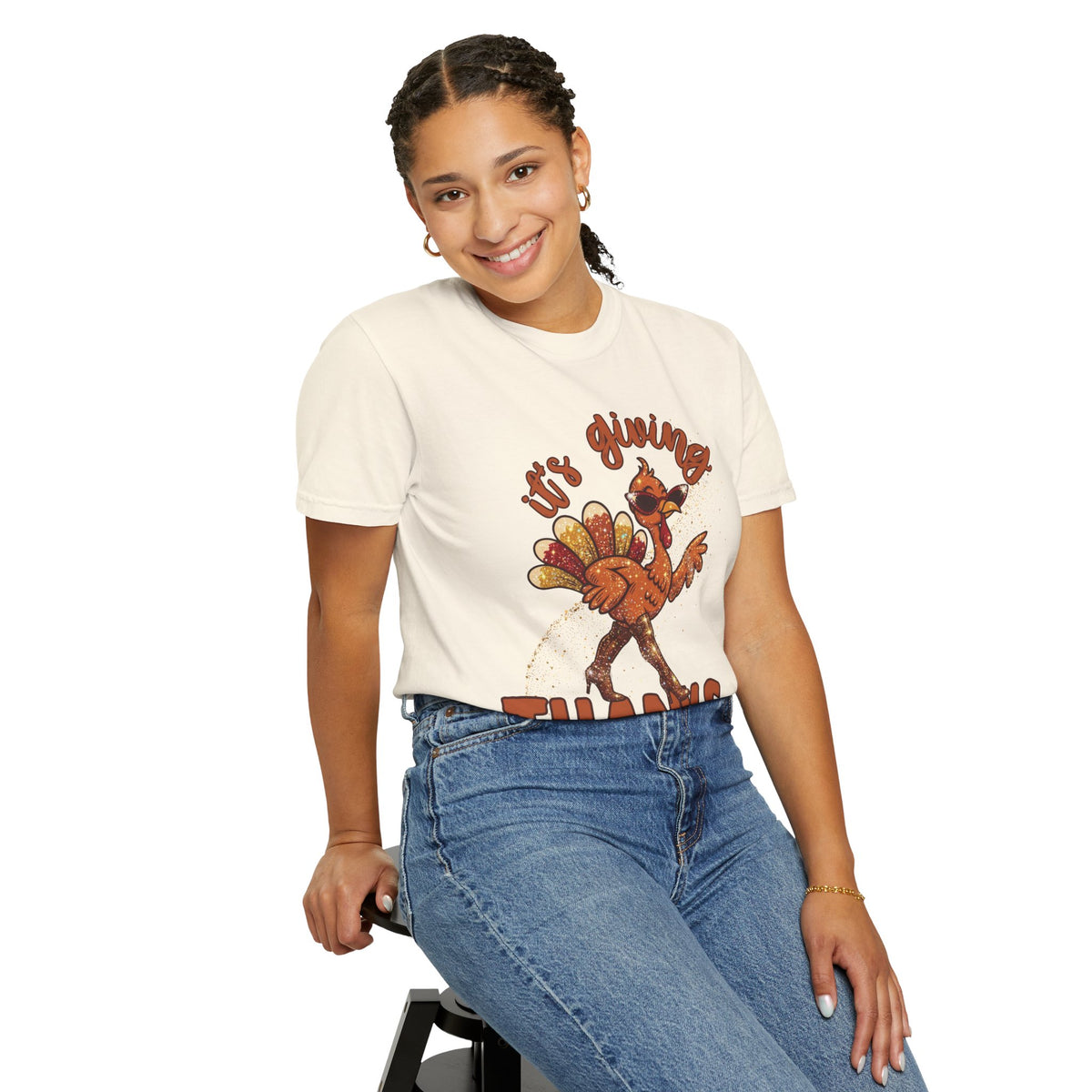 Thanksgiving Sassy Turkey Tee in Mustard, alternate view