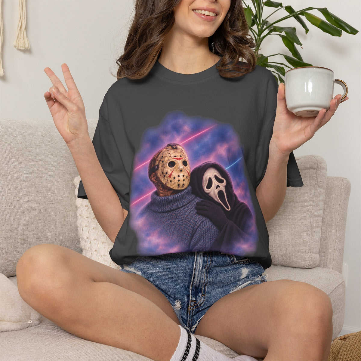 Jason Vorhees & Ghostface 80's Portrait Tee