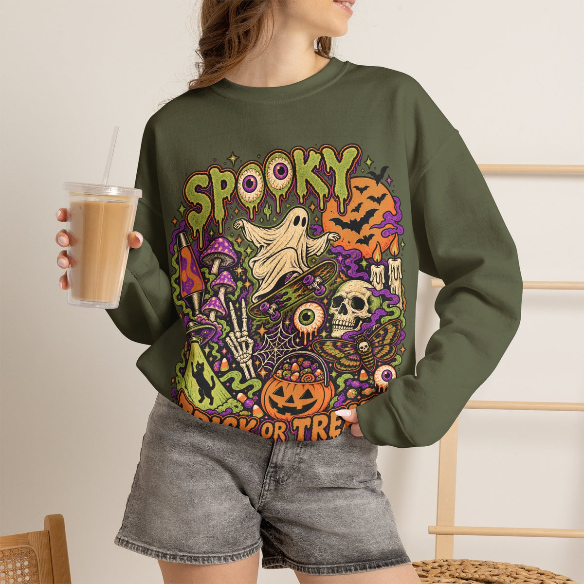Halloween Spooky Trick or Treat Sweatshirt