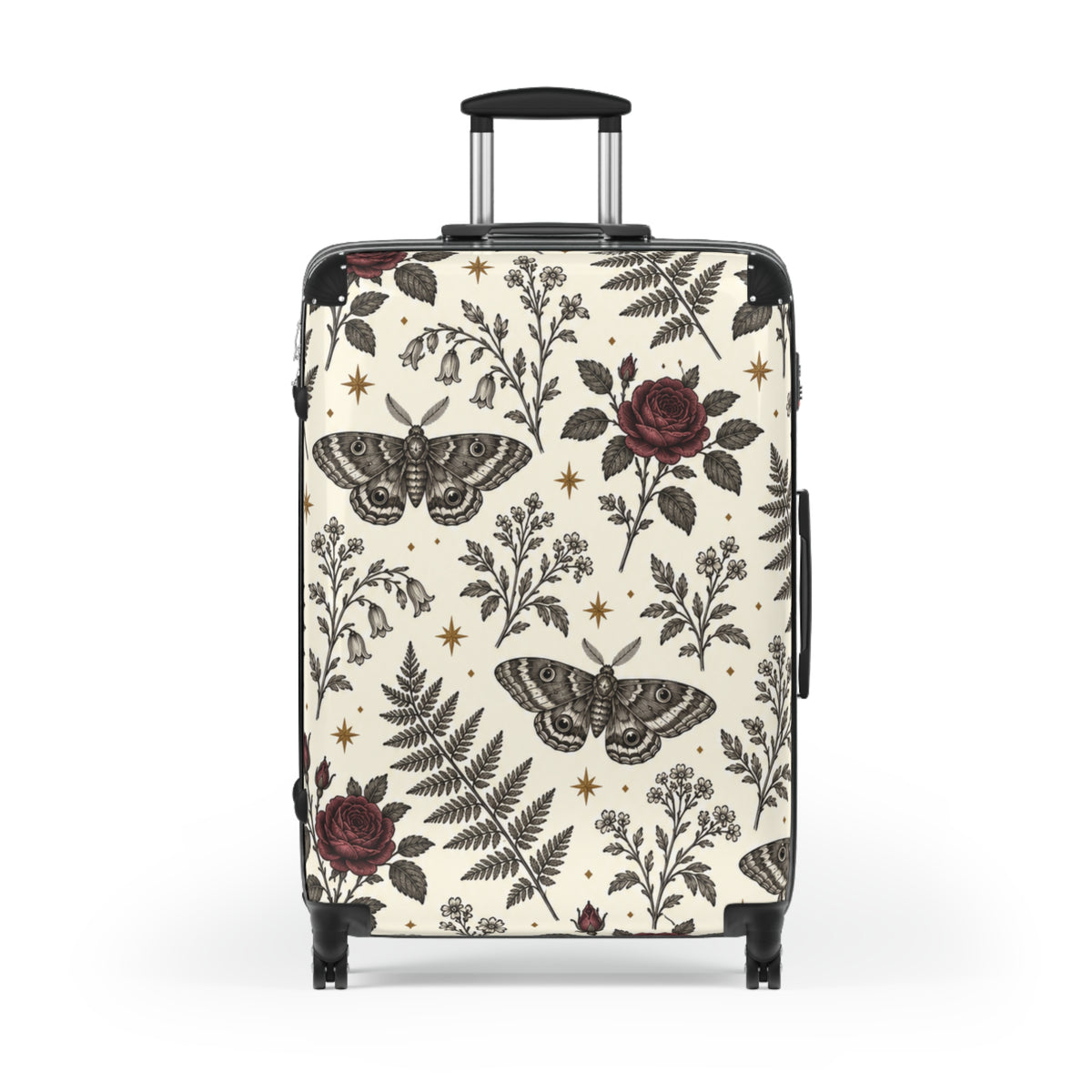 Botanical Moth & Rose Luggage in Black, alternate view