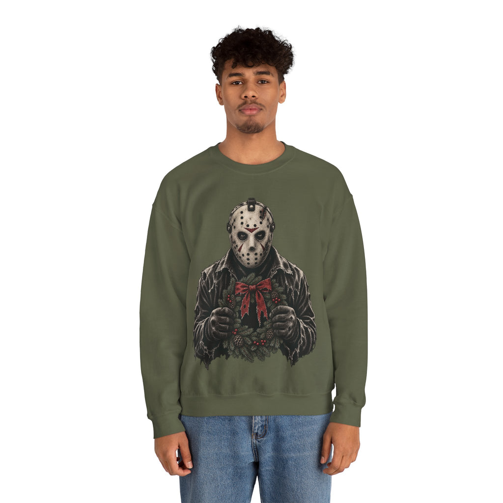 Jason Vorhees Christmas Wreath Crewneck Sweatshirt