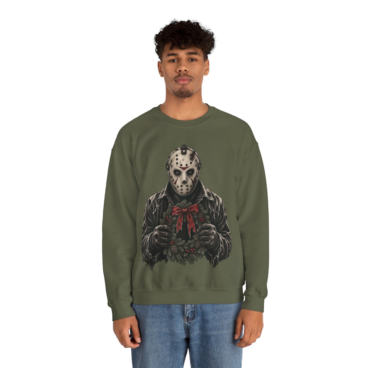 Jason Vorhees Christmas Wreath Crewneck Sweatshirt