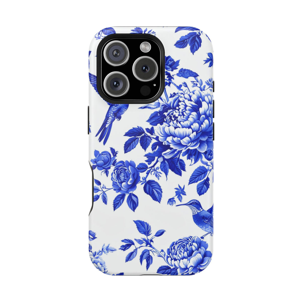 Blue Floral Bird Magnetic Phone Case, alternate view