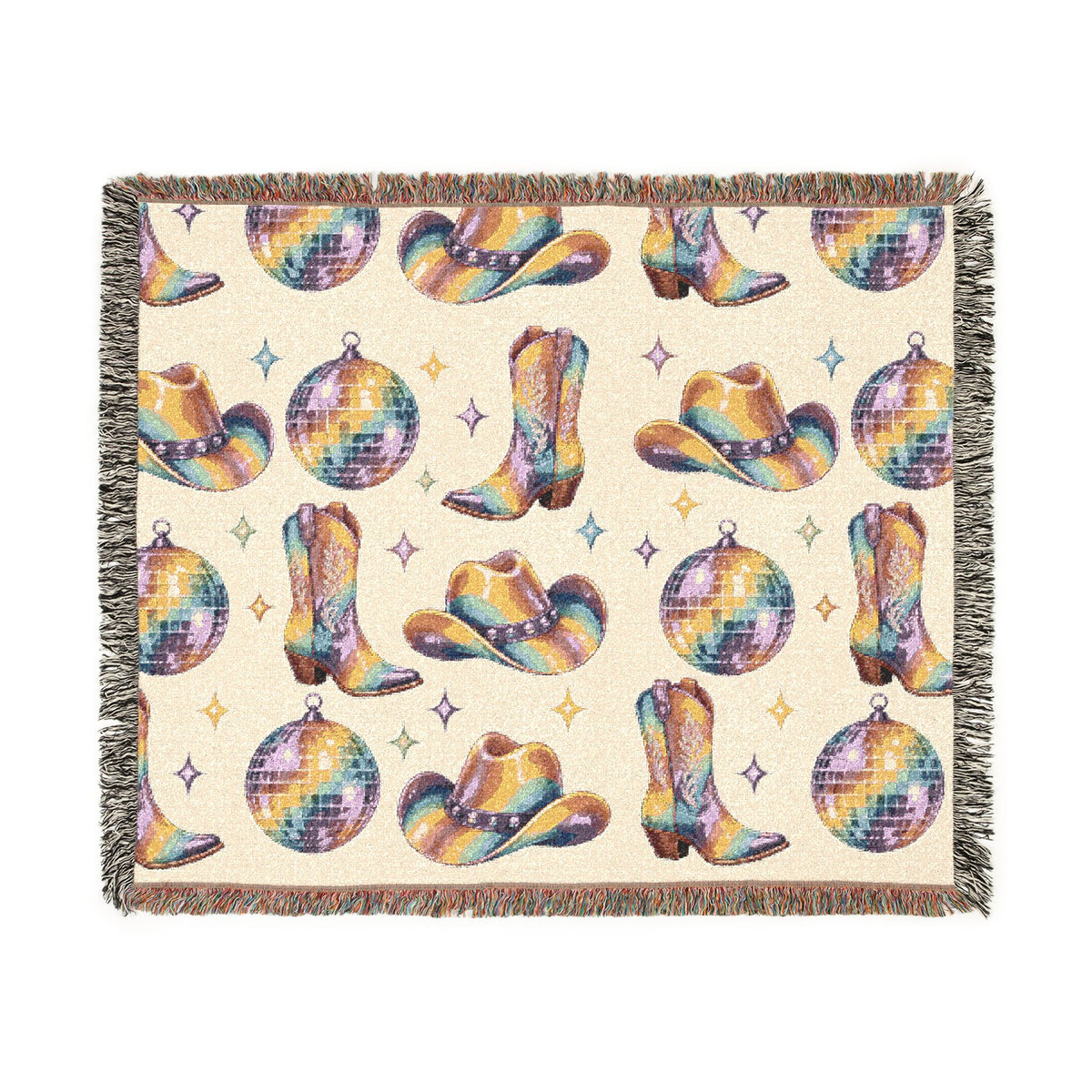 Rainbow Cowboy Woven Blanket