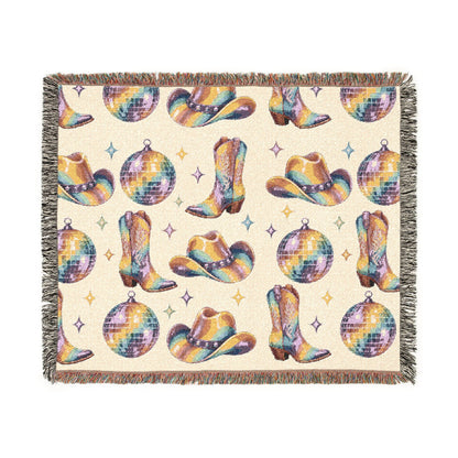 Rainbow Cowboy Woven Blanket