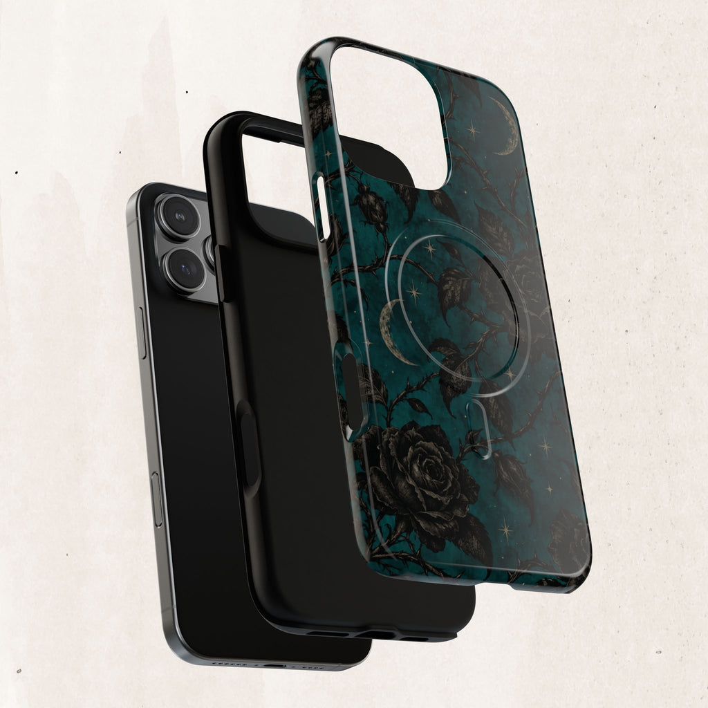 Teal Moon & Black Rose Tough Protective Case