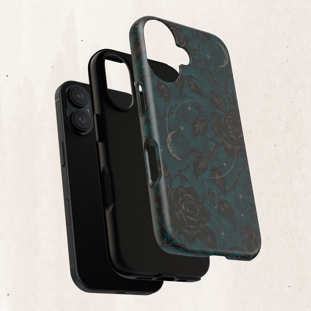 Teal Moon & Black Rose Tough Protective Case