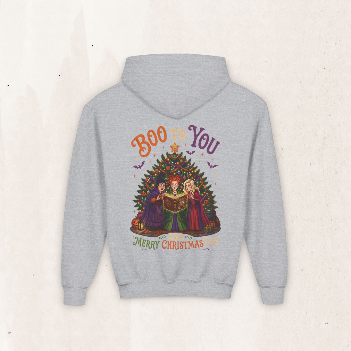 Youth Hoodie — “Boo to You and Merry Christmas Too” Sanderson Sisters