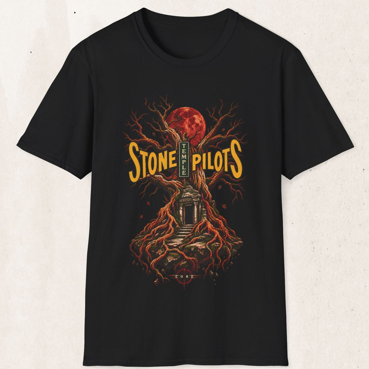 Stone Pilots Vintage Rock Tee – Distressed Retro Band Shirt – Black