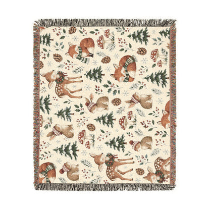 Woodland Winter Woven Blanket